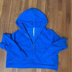 lululemon Scuba Cropped 1/2 Zip Poolside Blue Hoodie